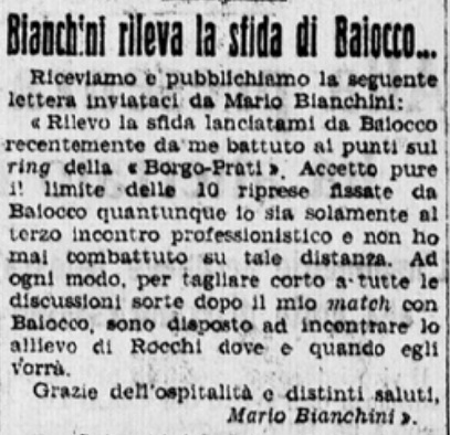 Lettera Bianchini Contro Baiocco